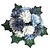 Embellishments / Verzierungen Bund Mini chrysanthemum with leaves: h'blau, d'blue and white