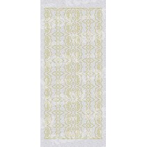 Stickers, parel randen m.. 1 kant patroon, goud-zilver parel, grootte 10x23cm
