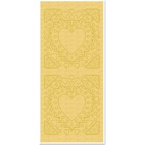 Sticker, Perlmutt-Rahmen, Herzform, gold-perlmutt-gold, Format 10x23cm