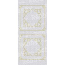 Stickers, moeder-of-frame, vierkant w., Goud-zilver-parel, formaat 10x23cm