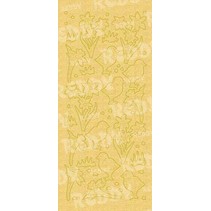 Adesivi, e pulcini di Pasqua campana, oro perla e oro, dimensioni 10x23cm