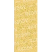 Sticker, Küken & Osterglocke, gold-perlmutt-gold, Format 10x23cm