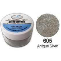 Zijde MicroFine Glitter, antiek zilver in