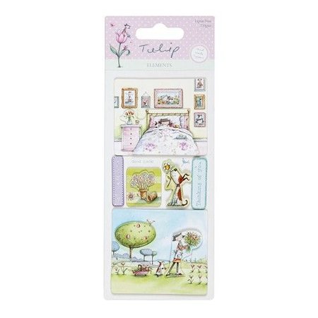 Embellishments / Verzierungen Detailed handmade stickers elements from the Tulip range. 230gr.
