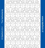 Sticker Glitter Pegatinas: muñecos de nieve lindos en plata / oro