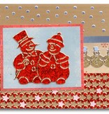 Sticker Glitter Autocolantes: bonecos de neve bonitos em prata / ouro