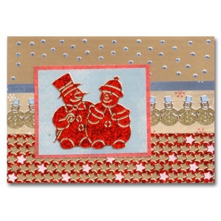 Sticker Glitter Stickers: søde snemænd i sølv / guld