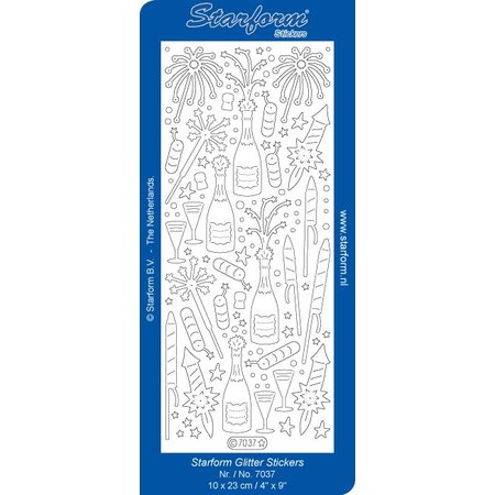 Sticker Glitter Stickers: Glitter sølv / guld