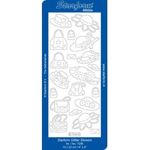 Glitter Stickers: Glitter zilver / goud