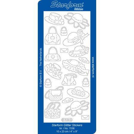 Sticker Glitter Stickers: Glitter sølv / guld