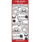 Sticker Ziersticker, 'Gratulerer' gull / gull