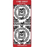 Sticker Ziersticker, "vlinders", zilver / zilver