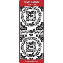Ziersticker, "butterflies", silver / silver