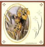 Sticker Ziersticker, "Blumen-Engel", transp./gold
