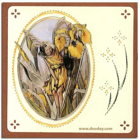 Sticker Ziersticker, "ángel de la flor", transp. / Oro