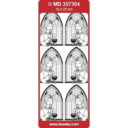 Sticker Ziersticker, "Kommunion/Konfirmation, Mädchen", transp./silber