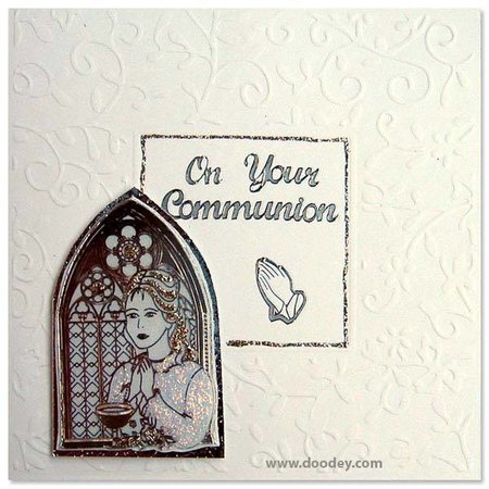 Sticker Ziersticker, "Communion / Confirmation, girl," Transp. / Silver