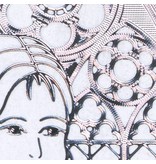 Sticker Ziersticker, "Communie / Vormsel meisje," Transp. / Zilver