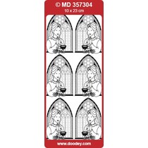 Ziersticker, "Comunión / Confirmación, chica," Transp. / Oro