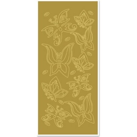 Sticker Ziersticker, "butterflies", gold / gold