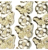 Sticker Ziersticker, "papillons", transp. / Or,
