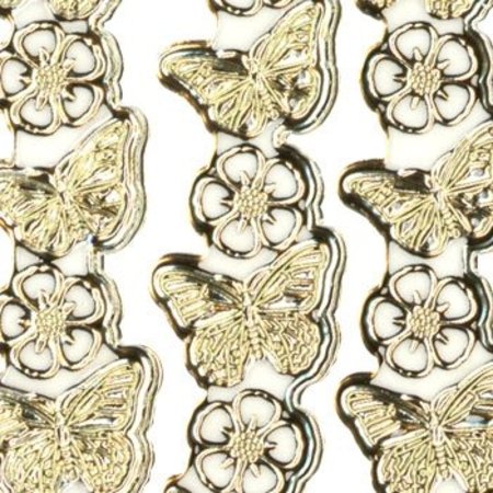 Sticker Ziersticker, "papillons", transp. / Or,