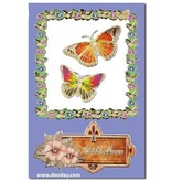 Sticker Ziersticker, "vlinders", transp. / Goud,
