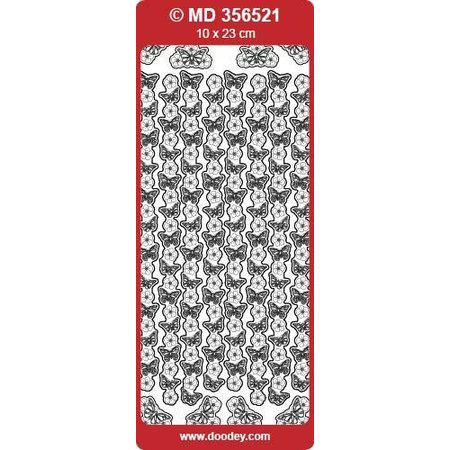 Sticker Ziersticker, "butterflies", transp. / Silver,