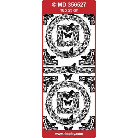 Sticker Ziersticker, "vlinders", transp. / Zilver