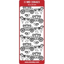 Detailliert, geprägte, Ziersticker für Hochzeit, Farbe transparent/gold