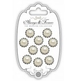 Embellishments / Verzierungen Charms Pearl & Diamante Cercle Vintage
