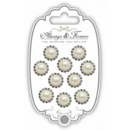 Embellishments / Verzierungen Vintage Charms Pearl & Diamante Circle
