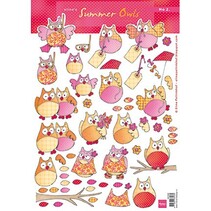 Eline's summer owls 2, 1 Blatt A4