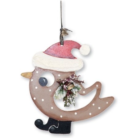Objekten zum Dekorieren / objects for decorating 2 ornamentos Inverno Birds, madeira