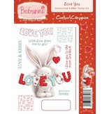 Crafters Company: BeBunni Stempel carimbo de borracha, BeBunni tópico: Eu te amo