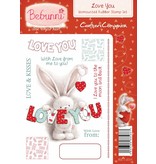 Crafters Company: BeBunni Stempel Rubber stamp, BeBunni topic: I Love You