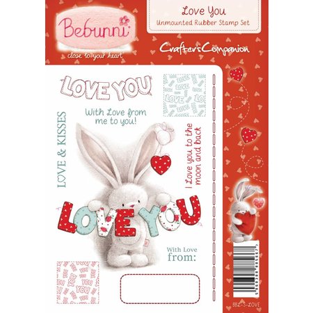 Crafters Company: BeBunni Stempel Rubber stamp, sujet BeBunni: Je t'aime