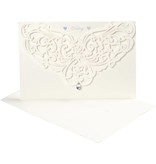 KARTEN und Zubehör / Cards Carte et enveloppes, format carte 12x17,7 cm, crème, 5 pièces, 230 g