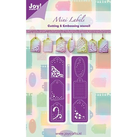 Joy!Crafts und JM Creation Alegria Artesanato, corte e estampagem stencil Mini Etiquetas, 2 x 20x82 mm
