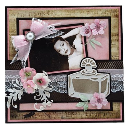 Joy!Crafts und JM Creation Joy Crafts, découpage et emboutissage pochoir, Rectangle bouteille de parfum, 53x56mm