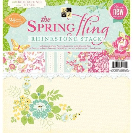 DCWV und Sugar Plum DCWV papirbunken rhinest. Spring fling, 30,5 X30, 5 cm, 24 ark