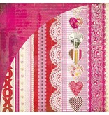 Designer Papier Scrapbooking: 30,5 x 30,5 cm Papier Kissing Booth, Xoxo, Kis-3566, 30.5 x 30.5 cm