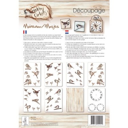 DECOUPAGE AND ACCESSOIRES Decoupage Circles Hobby, passeri, 8 Blat A4