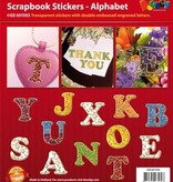 Sticker Scrapbog stickers alfabet, transparent-guld