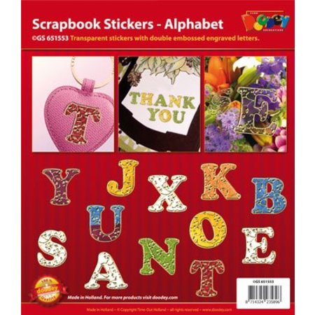 Sticker Scrapbook stickers alphabet, transparent-gold
