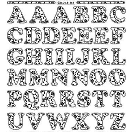 Sticker Scrapbog stickers alfabet, transparent-guld