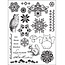 Stempel / Stamp: Transparent Klare frimerker, Elines Huis design, "ulike motiver vinter"