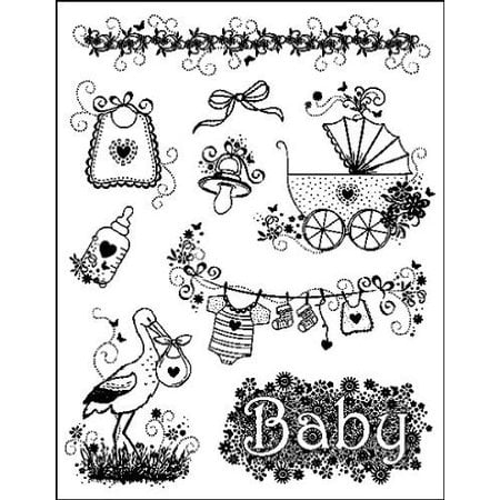 Viva Dekor und My paperworld Clear frimerker "Baby design" MyPaperWorld silikon tempel fødsel