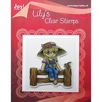 Clear stamps, "Lily sur une clôture"