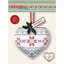 Cross Stitch Hjerte dekorasjon Kit - Christmas in the Country - Fair Er